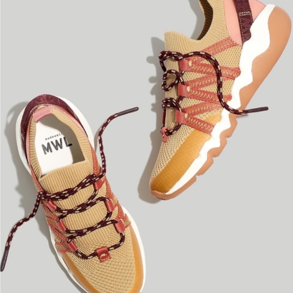 Madewell Field Stylish Women's Sneakers in Pink and Tan - Picture 5 of 6